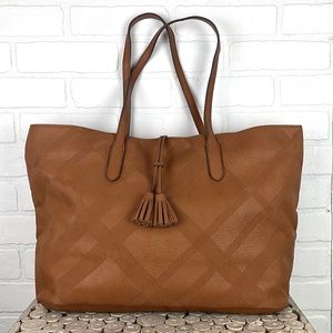 Boho Tan Vegan Leather Shoulder Tote Bag
